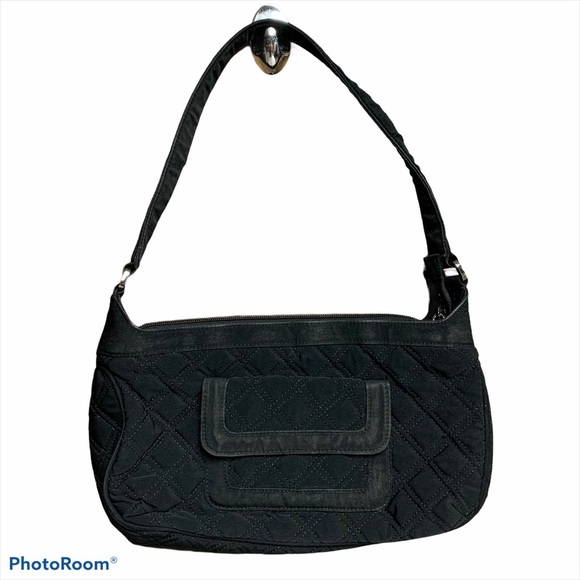 Quilted Vera Bradley small handbag Black and Tan - Picture 1 of 11